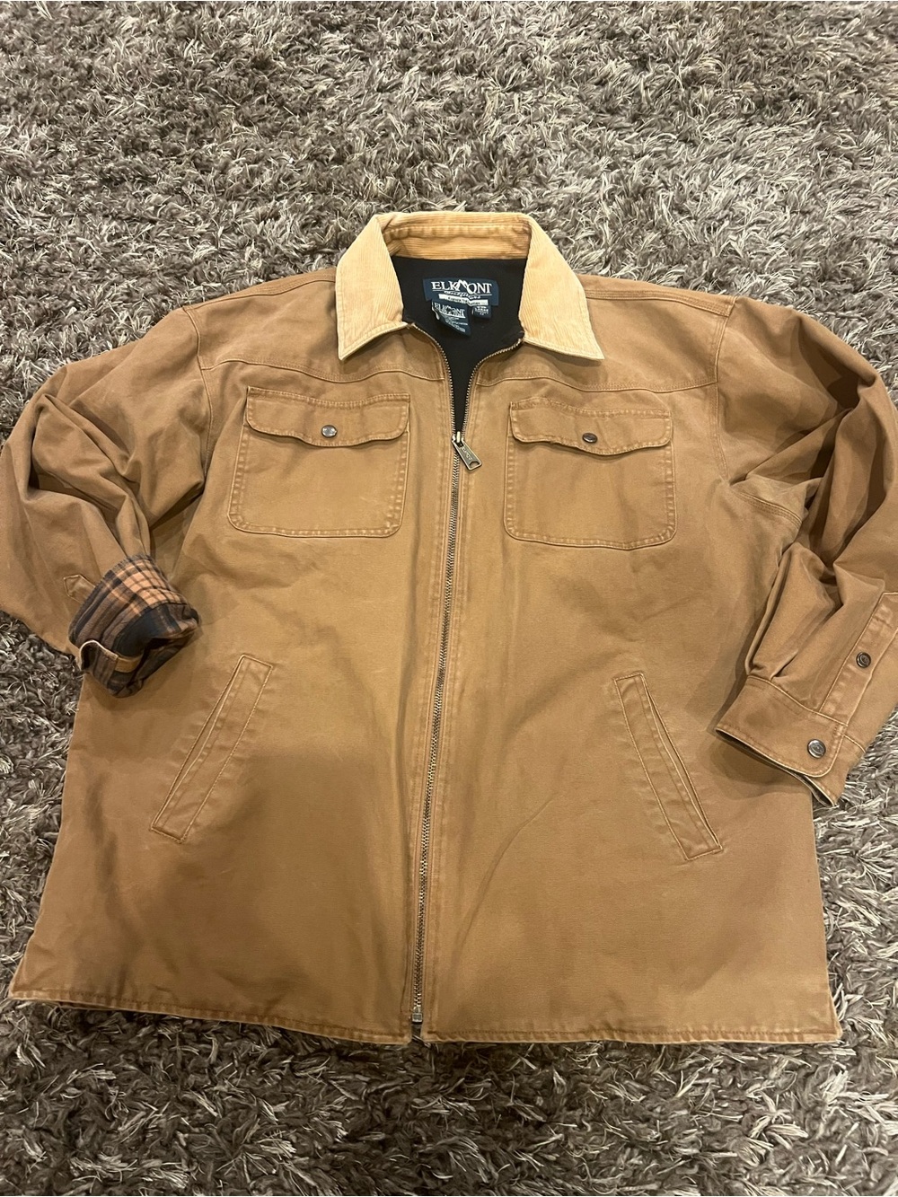 Vintage Elkmont Outfitters Canvas Workwear Barn Jacket - Men's Large Brown